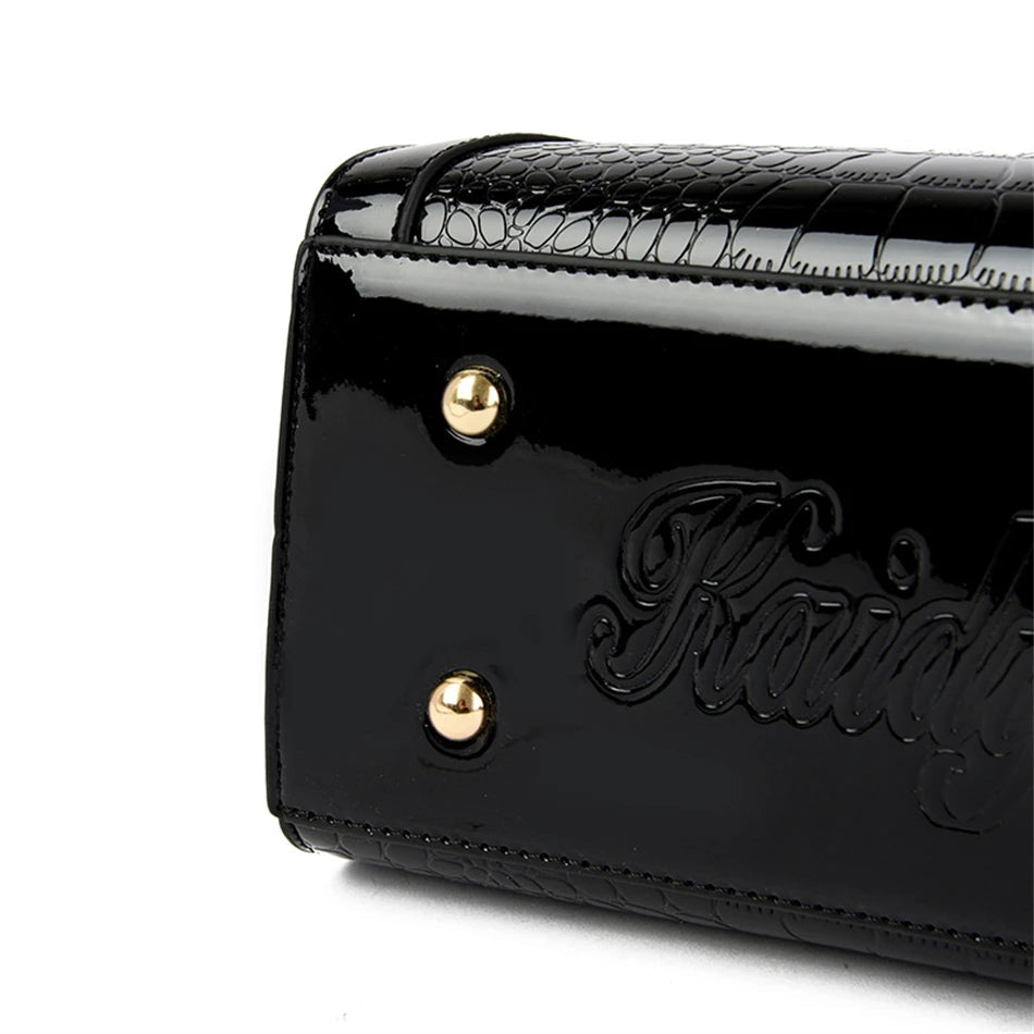 Luxury Patent Leather Handbags for Women Designer Crocodile Pattern Women's Shoulder Crossbody Bag Hobos Ladies Messenger Stone Streetsharks