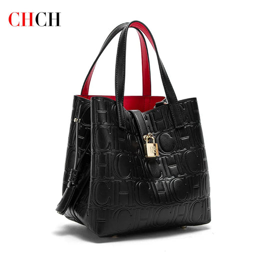 CHCH Women's Tote Bag New Steel Embossed Handheld Bun Mother Shopping Bag Streetsharks