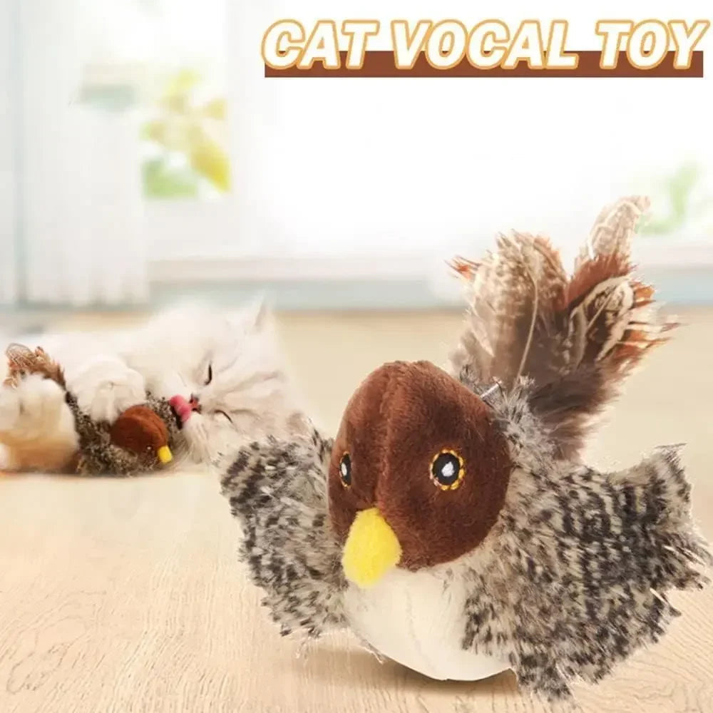 Flapping Bird Cat Toy, Interactive Flappy Bird Cat Toy Bird Toy for Cats, Simulated Chirping Bird Cat Toy, Interactive Cat Toy Streetsharks