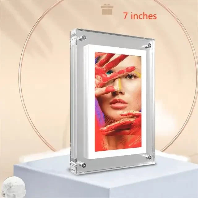 **CrystalView 5" Acrylic Digital Photo Frame – IPS Display | 1000mAh Battery | 2GB Memory** Streetsharks