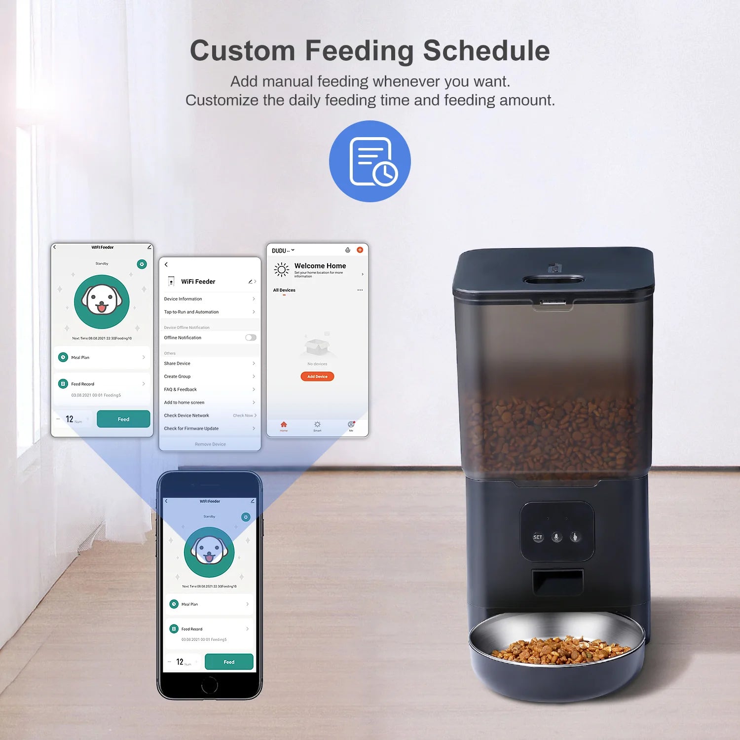 6L Dog Automatic Feeder Transparent Pet Smart Feeder 2L Cats Dispenser Feeding Bowl Remote Tuya WIFI Control Dry Food Pet Feeder luxecrown.co.uk