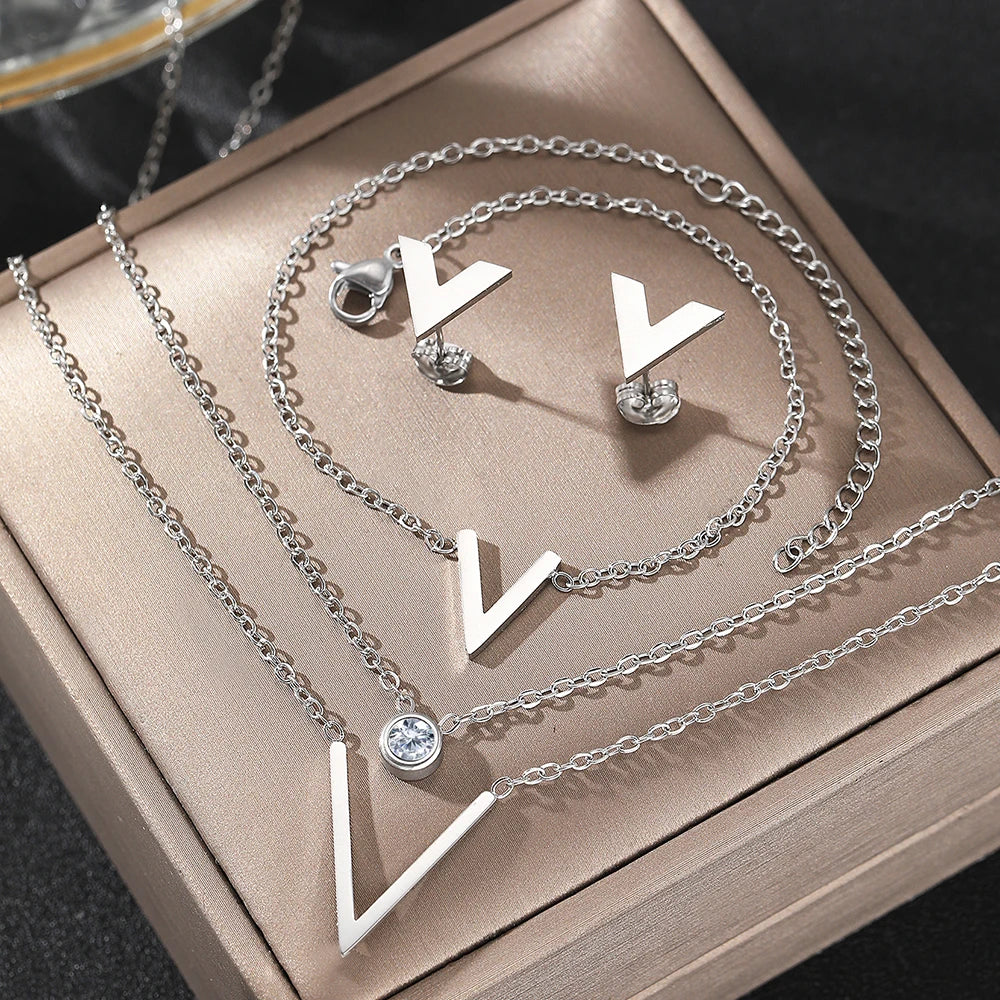 Stainless Steel Jewelry Set Christian Cross Ladies Jewelry Set High Quality Exquisite Light Luxury Jewelry Set For Women Jewelry Streetsharks