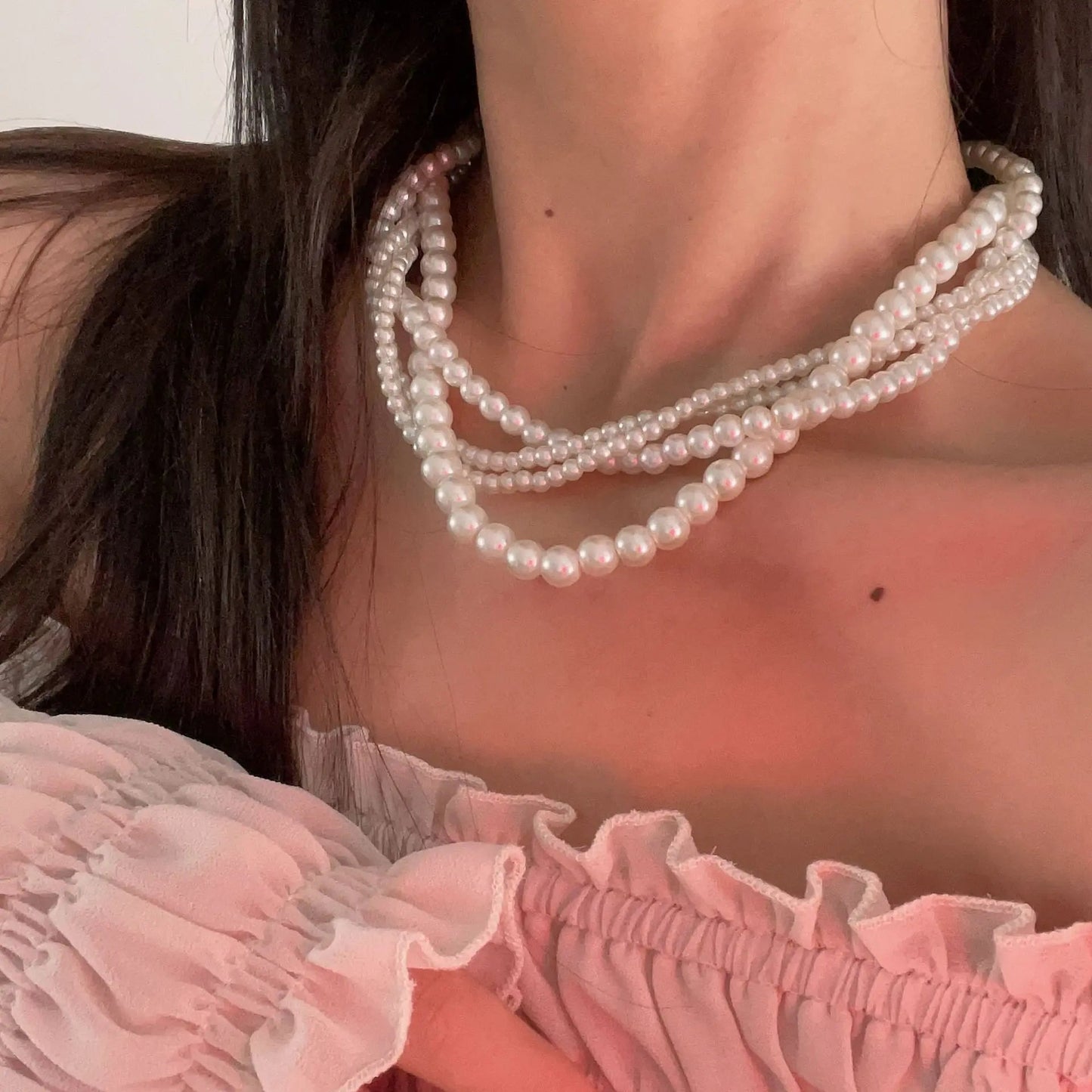 Women Elegant Pearl Clavicle Chain Collares Ladies Short Pendant Necklaces Earrings Choker Jewelry set Streetsharks