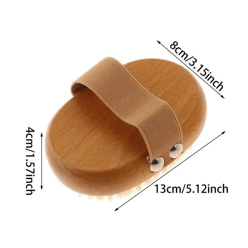 SPA Wooden Body Brush Natural Boar Bristle Organic Dry Skin Body Brush Bamboo Wet Back Shower Brushes Exfoliating Bathing Brush Streetsharks