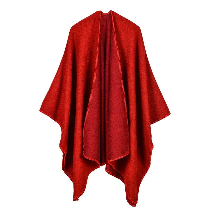 Winter Fashion Poncho Women Capes Scarf Imitation Cashmere Ladies Scarves Warm Shawls Wraps Woman Ponchos Bufanda Mujer Foulard luxecrown.co.uk