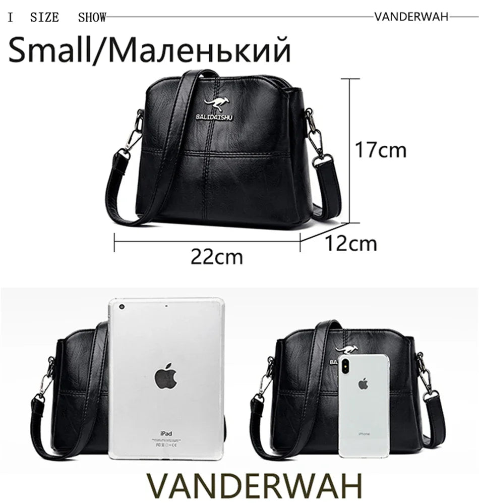 Luxury Handbag Fashion Print Large Capacity Soft Leather Women Shoulder Crossbody Bag Leisure Designer Ladies Purses and Handbag luxecrown.co.uk