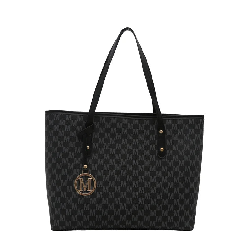 Letter Print Fashion Shoulder Bag Versatile Large Capacity Handbag Luxury Brand Bag Clutch Bag Retro Trend Commuter Tote Bag luxecrown.co.uk