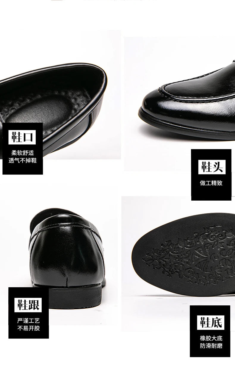 Men Casual Leather Shoes Dress Leather Loafers Men Classic Casual Business Shoes Trend Formal Party Social Leather Shoes Male luxecrown.co.uk