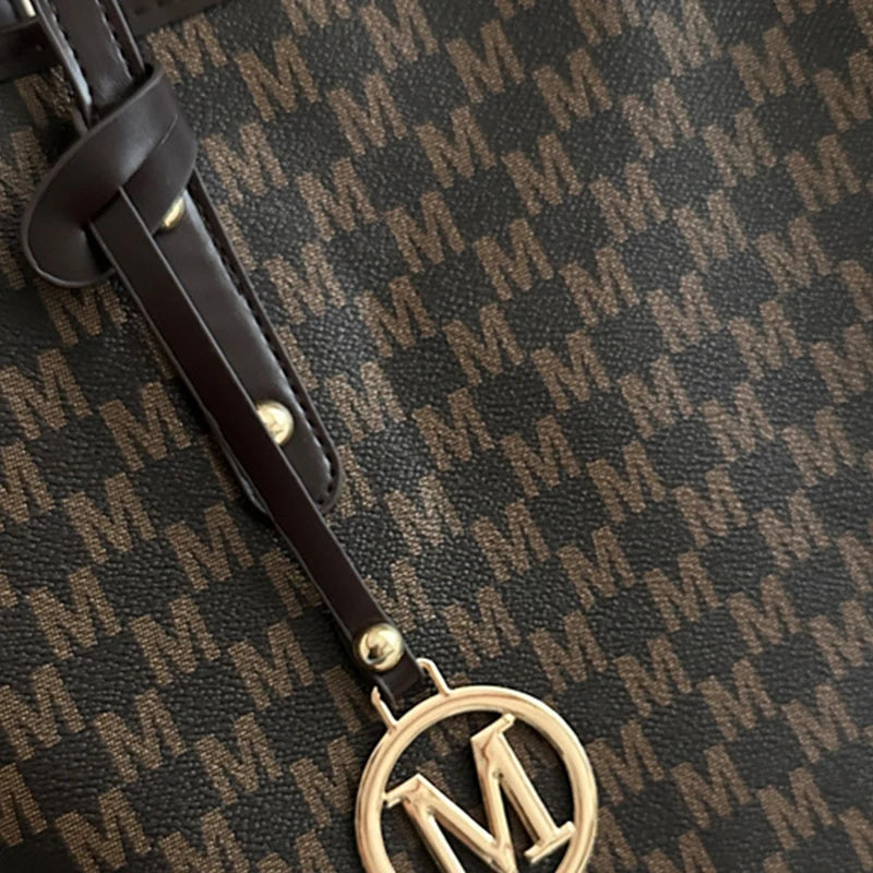 Letter Print Fashion Shoulder Bag Versatile Large Capacity Handbag Luxury Brand Bag Clutch Bag Retro Trend Commuter Tote Bag luxecrown.co.uk
