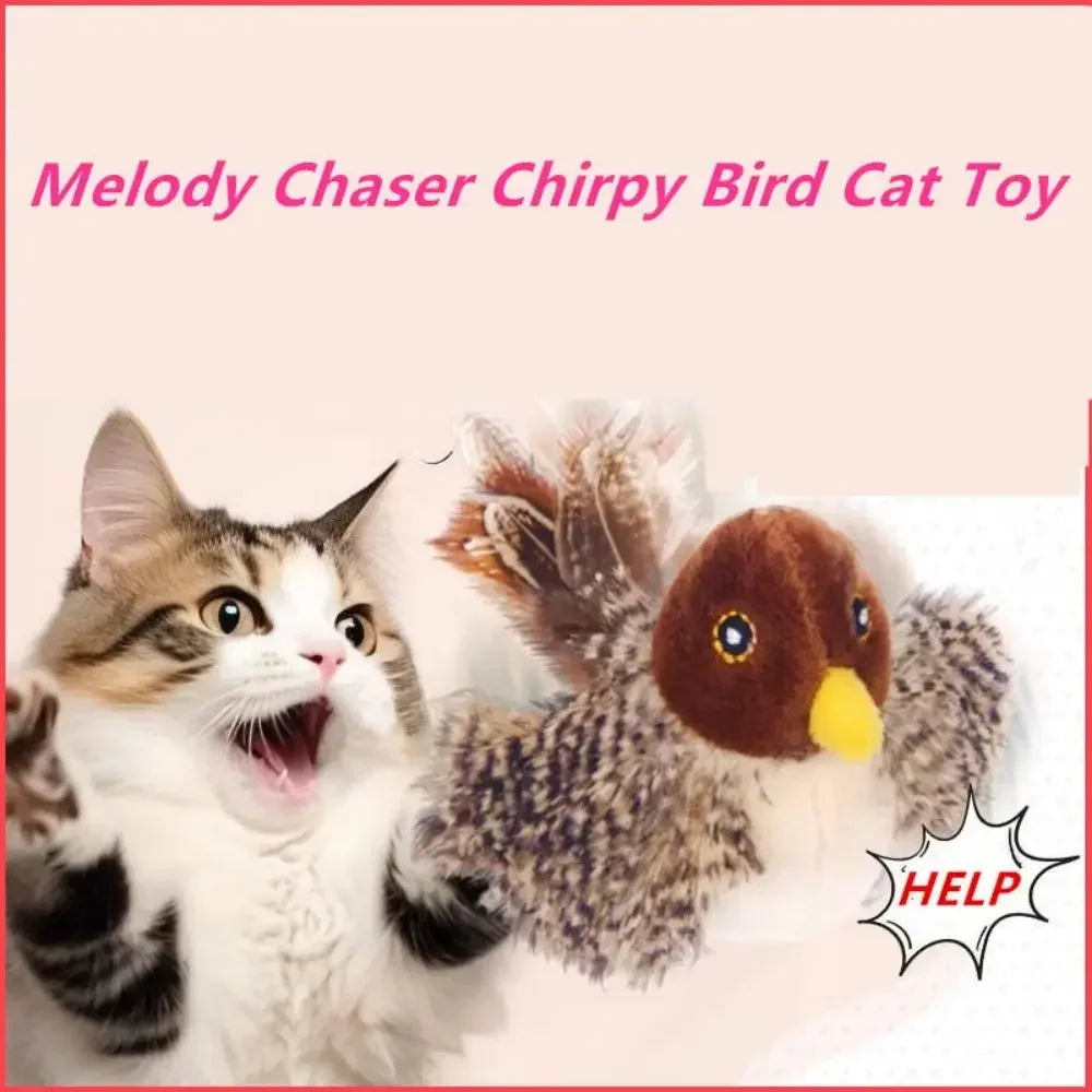 Flapping Bird Cat Toy, Interactive Flappy Bird Cat Toy Bird Toy for Cats, Simulated Chirping Bird Cat Toy, Interactive Cat Toy Streetsharks