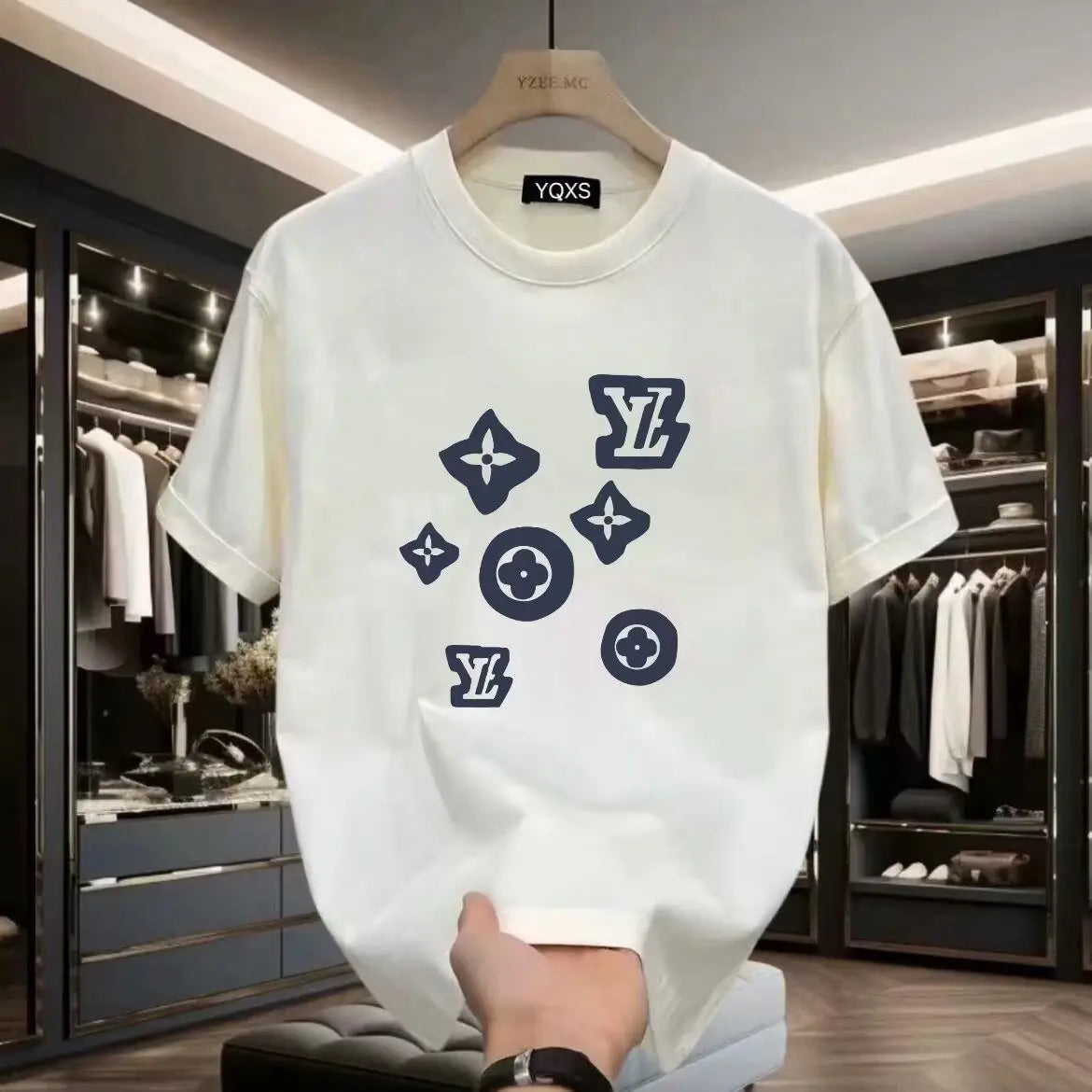 Summer 2026 Luxury and Versatile Short-sleeved Pure Cotton Breathable Men's and Women's Printed T-shirts with Printed Patterns luxecrown.co.uk