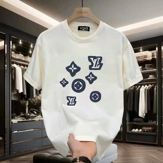 Summer 2026 Luxury and Versatile Short-sleeved Pure Cotton Breathable Men's and Women's Printed T-shirts with Printed Patterns luxecrown.co.uk