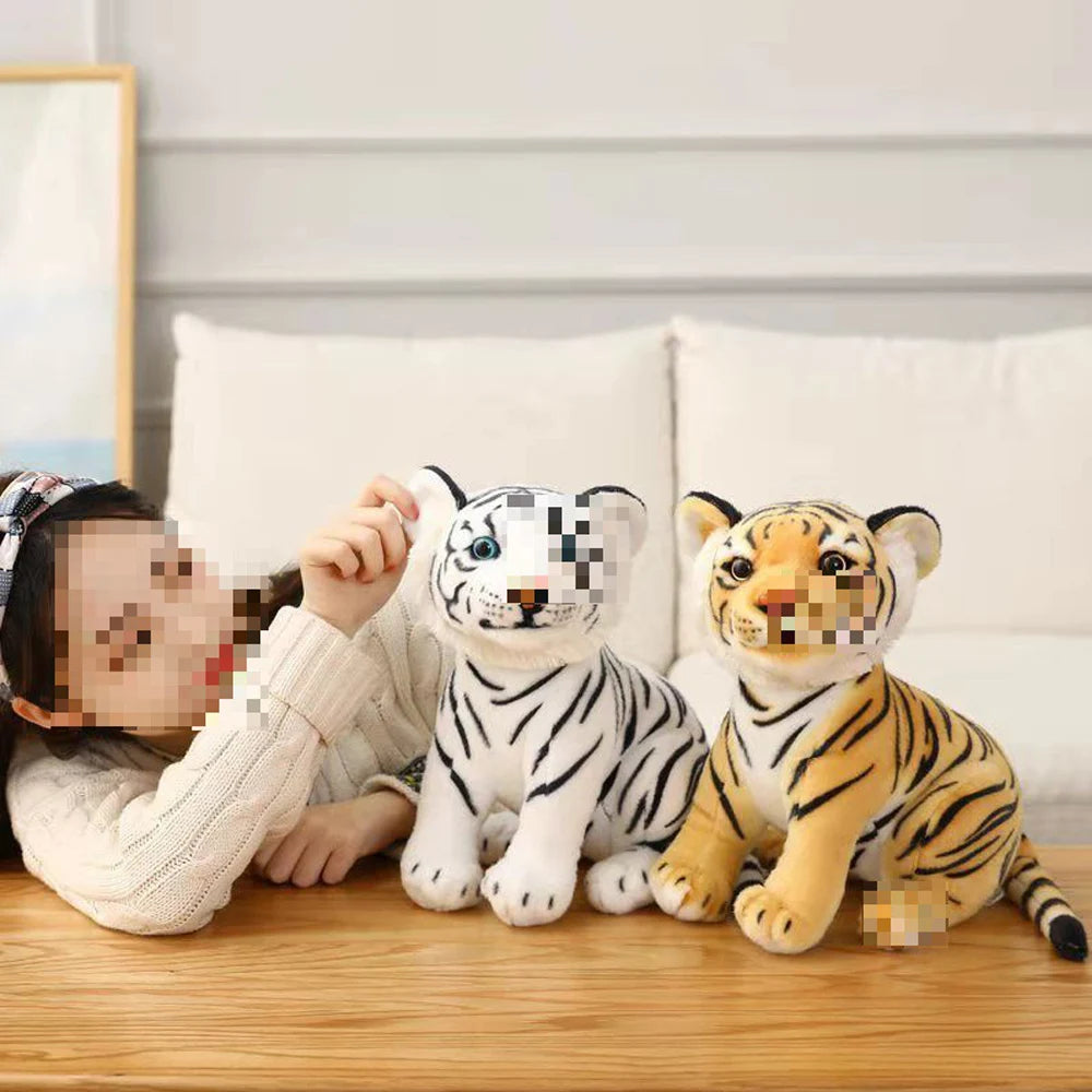 23cm simulated baby tiger plush toy filled with soft wild animals, forest tiger pillow dolls, children's boys and girls' birthda