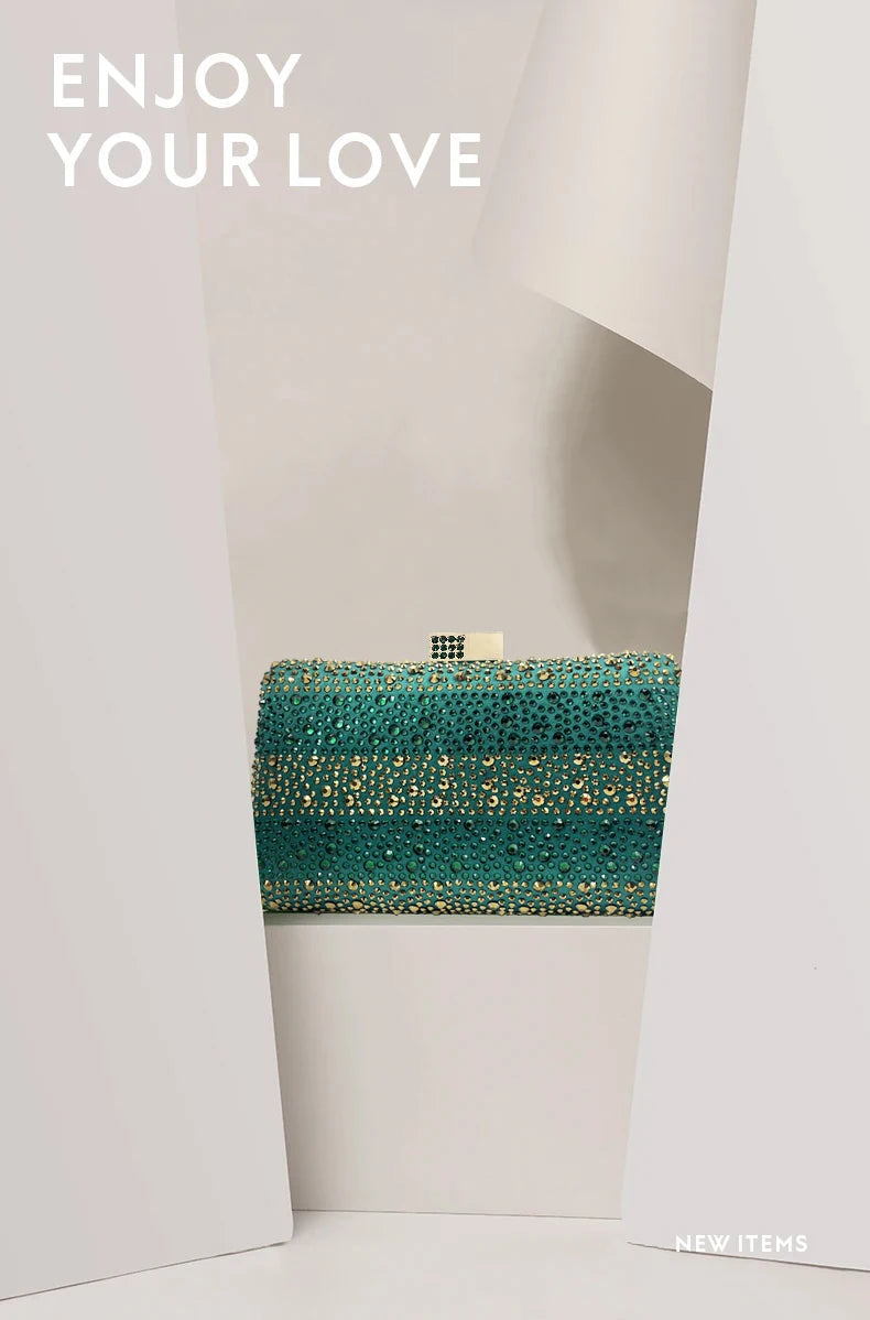 2026 Nigerian Women Heel Ladies Italian Luxury Design Green Shoes And Bag Set Decorated with Rhinestone Handbag Wedding Party luxecrown.co.uk