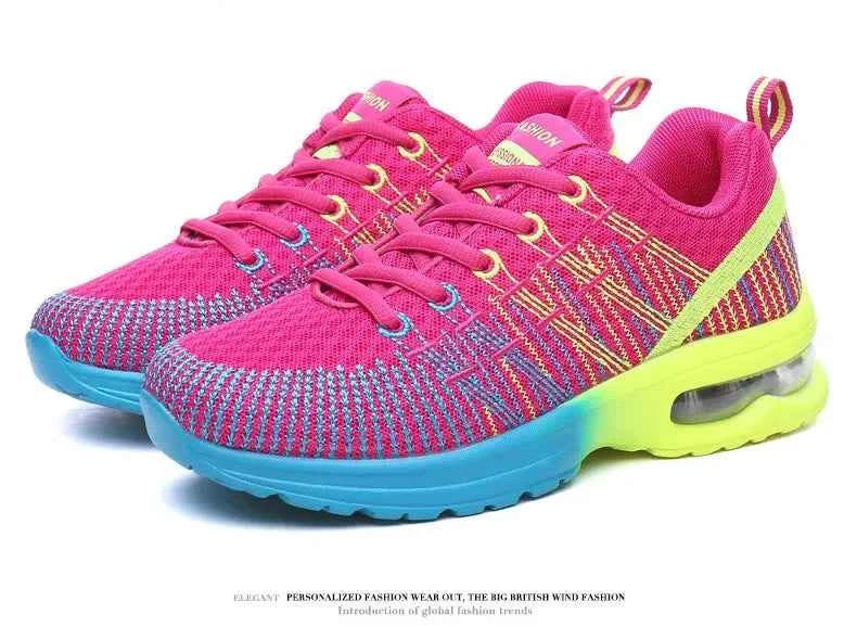 Spring 2023 Plus Size Women's Shoes Low Top Round Toe Mesh Breathable Casual Sports Shoes Weave Knit Lower Heel