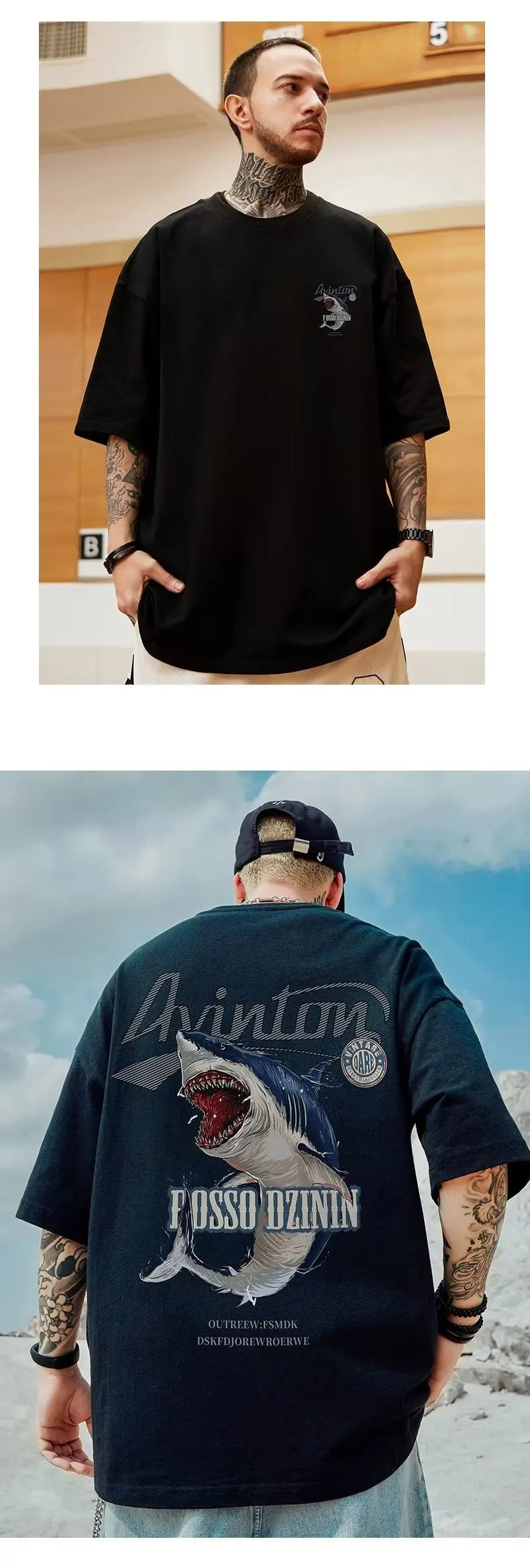 Summer New Casual Loose T-shirt Short Sleeved Men's Fashion Loose Printing Large 8XL Hip Hop Couple Wear Half Sleeve Cotton Top Streetsharks