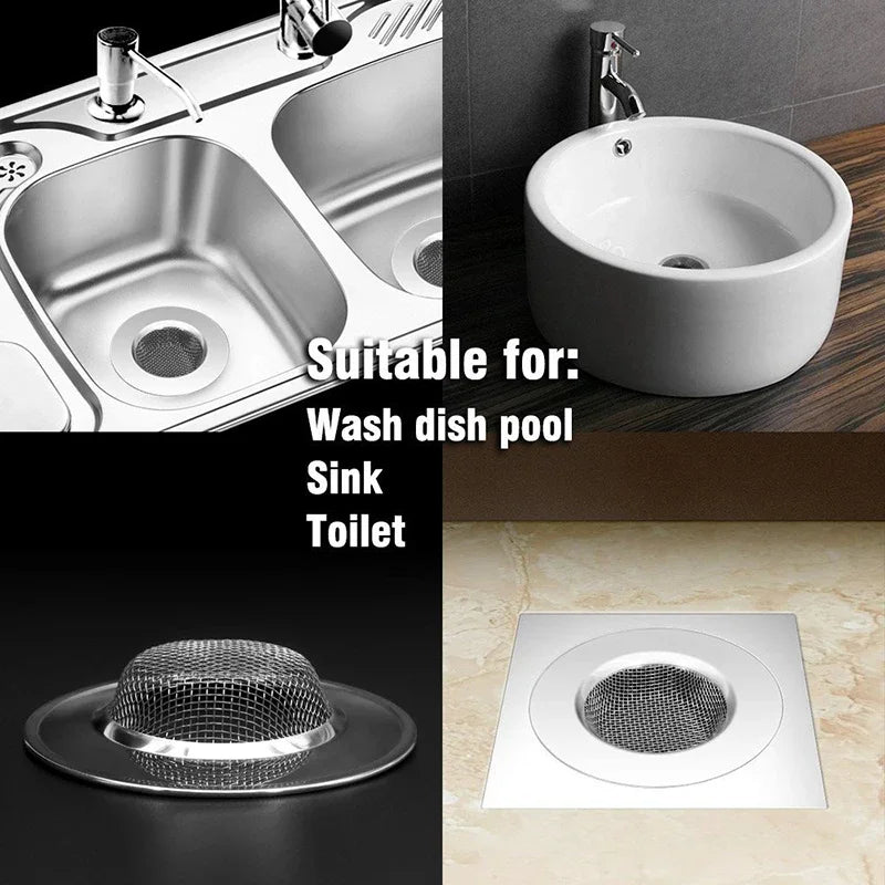 Hair Catcher Stopper Stainless Steel Bathtub Shower Drain Hole Filter Trap Metal Wire Sink Strainer Kitchen Bathroom Accessories Streetsharks