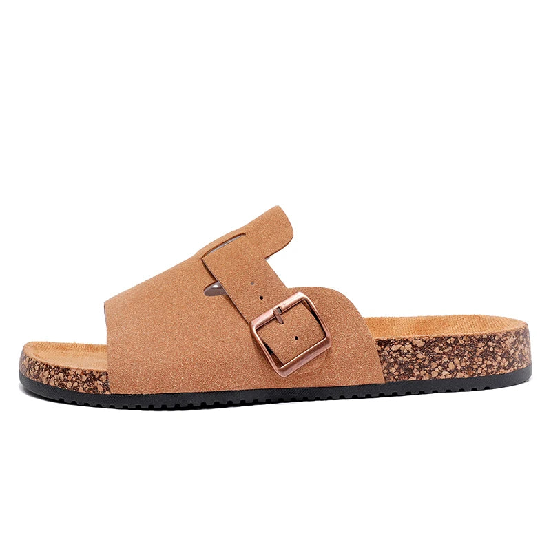 Couple's Summer Casual Men's Sandals, Simple Solid Color Slippers - Casual Backless Slippers with Black Upper and Black Straps, Suitable for Indoor/Outdoor Wear/Beach Leisure luxecrown.co.uk