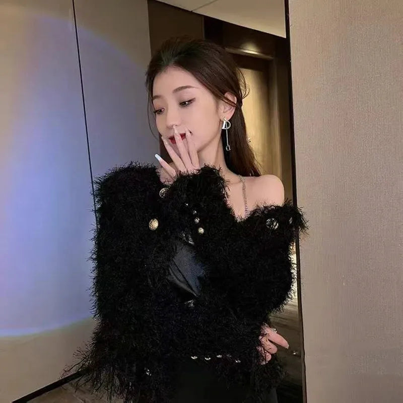 D Letter Tassel Earrings Female S925 Silver Needle New Luxury Shining Long Earrings for Women Korean Designer Jewelry Y2k Streetsharks