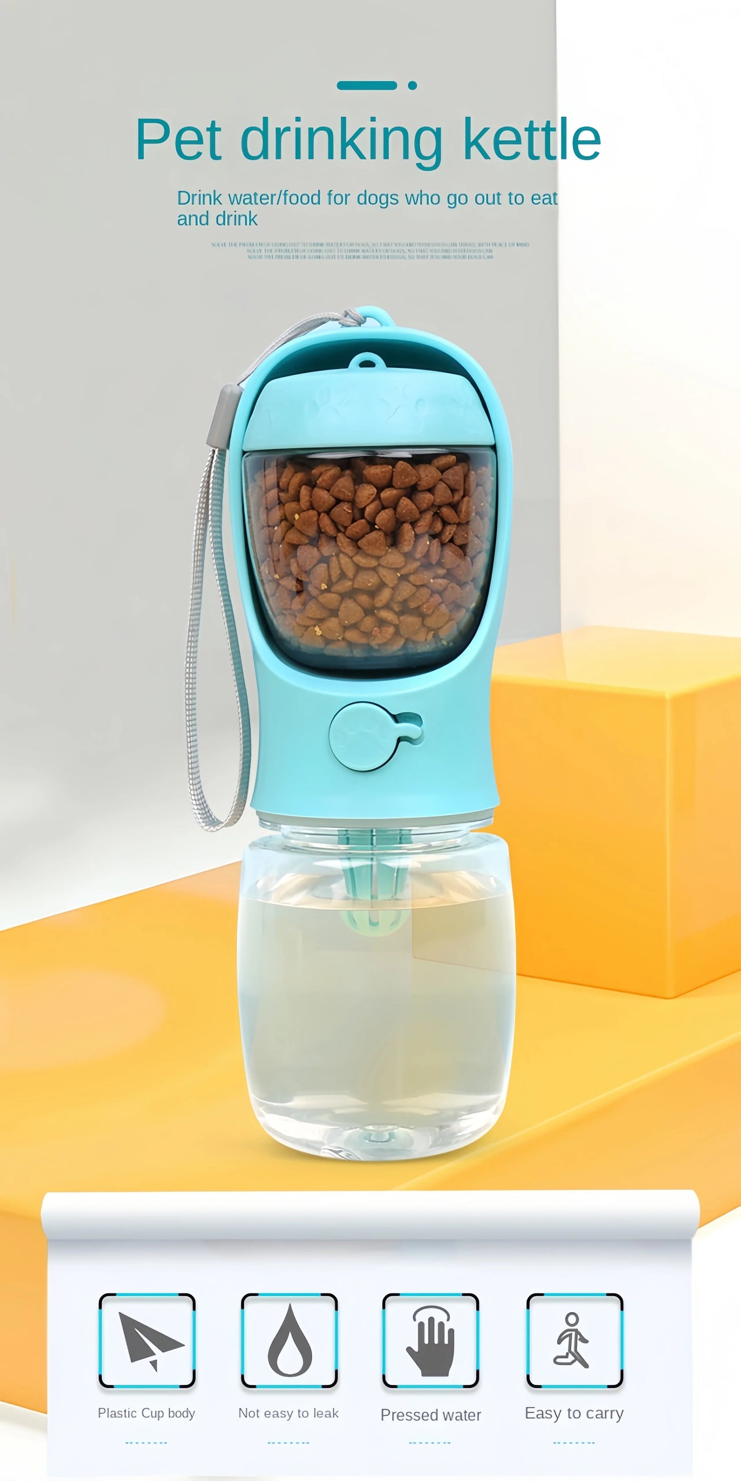 Portable Dog Cat Water Bottle with Storage Food and Water Container for Puppy Pets Dogs Feeder Bowl Outdoor Travel Pet Supplies luxecrown.co.uk