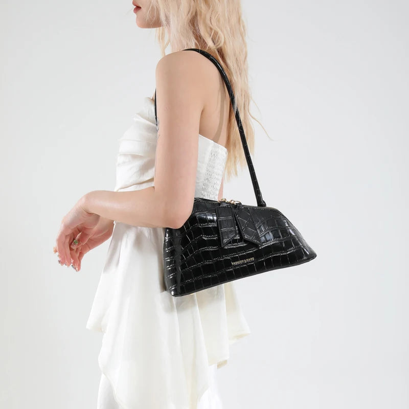 LEFTSIDE Pu Leather Underarm Bags for Women 2025 Korean Fashion Leopard Handbags and Purses Small Luxury Party Shoulder Bag Streetsharks