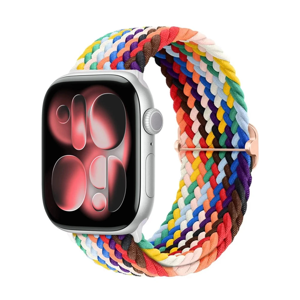 Apple Watch Band 42mm 46mm 44mm 40mm 45mm Ultra 3 49mm Braided Bracelet Correa Series 11 10 9 8 7 6 SE3 Smartwatch Straps luxecrown.co.uk