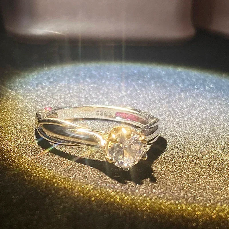 Pure 18K Gold Ring for Women Natural Moissanit Rings with Gemstones Beautiful Jewelry Couples Wedding Accessories New Trend 2023 Streetsharks