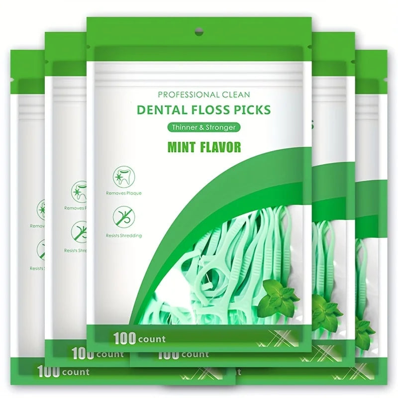 500/300/100pcs ultra-fine mint flavored toothpicks, safe high-end toothpick sticks, plastic toothpicks