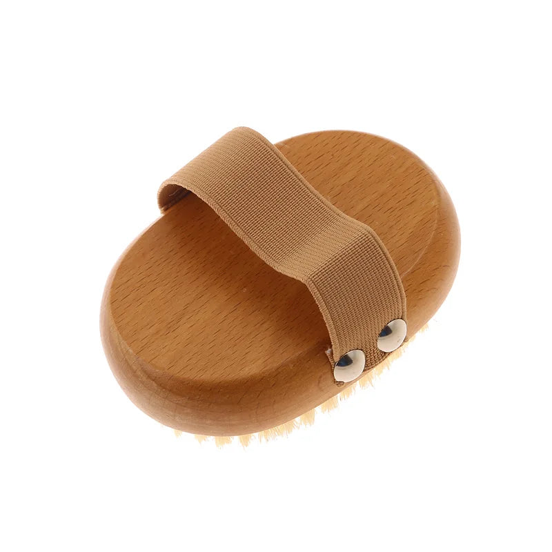 SPA Wooden Body Brush Natural Boar Bristle Organic Dry Skin Body Brush Bamboo Wet Back Shower Brushes Exfoliating Bathing Brush Streetsharks