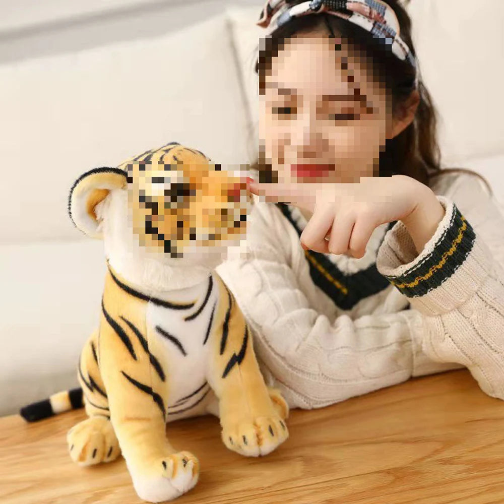 23cm simulated baby tiger plush toy filled with soft wild animals, forest tiger pillow dolls, children's boys and girls' birthda