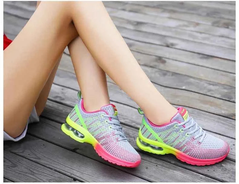 Spring 2023 Plus Size Women's Shoes Low Top Round Toe Mesh Breathable Casual Sports Shoes Weave Knit Lower Heel