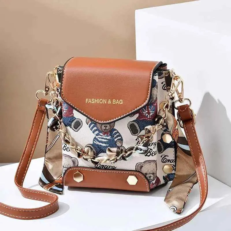 New Faion Women's Mobile Phone Menger Bag Pur Double oulder Bag PU Leather No Brand Registered Trademark