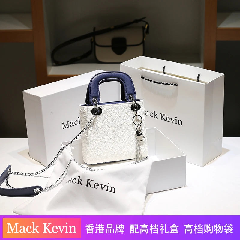2024 New Fashion and Popular Handheld Square Bag with Contrast Color Women's Beautiful and Luxury Shoulder Bag with Decoration Streetsharks