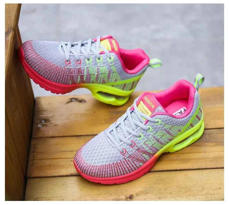 Spring 2023 Plus Size Women's Shoes Low Top Round Toe Mesh Breathable Casual Sports Shoes Weave Knit Lower Heel