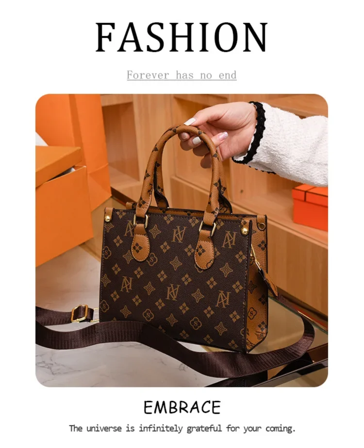 Elegant Retro Women's Tote Bag Single Shoulder Crossbody Bag Floral Print Ladies Handbag Luxury Texture Commuter Messenger Bag luxecrown.co.uk