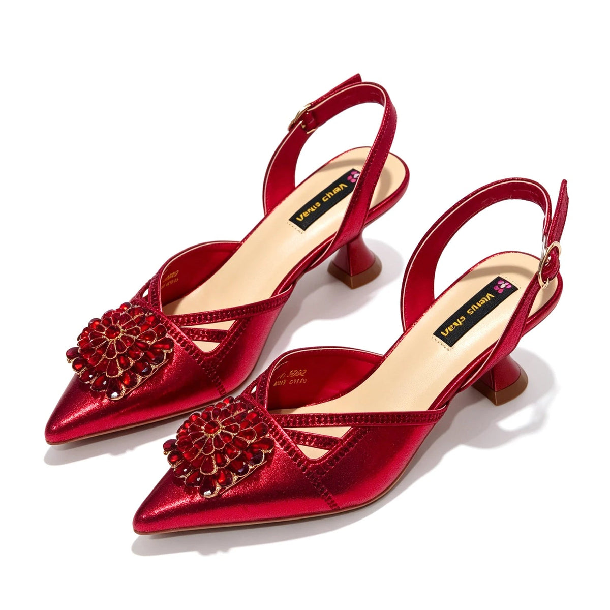2026 Italian Peach Gold Rhinestone HAND CRAFTED UPPER Pointed Toe Women High Heels Shoes and Bag Set Elegant Party Shoes luxecrown.co.uk