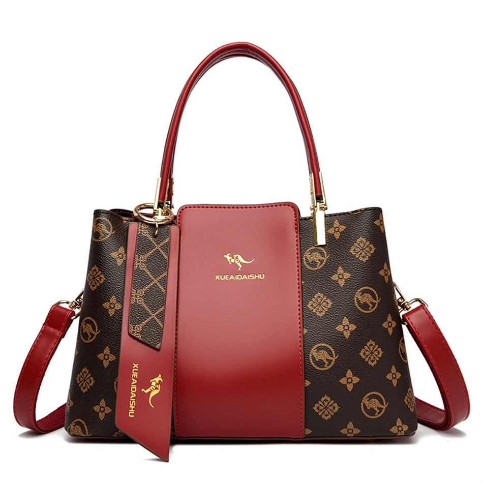 Luxury Handbag Fashion Print Large Capacity Soft Leather Women Shoulder Crossbody Bag Leisure Designer Ladies Purses and Handbag luxecrown.co.uk