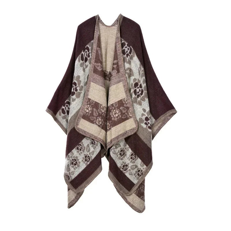 Winter Fashion Poncho Women Capes Scarf Imitation Cashmere Ladies Scarves Warm Shawls Wraps Woman Ponchos Bufanda Mujer Foulard luxecrown.co.uk