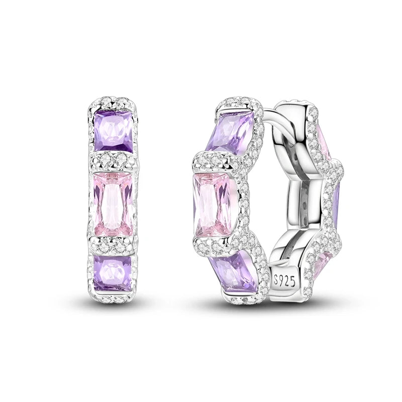 2025 Original 925 Sterling Silver Hoop Earring Zirconia Irregularity Stud Earring For Women Engagement Birthday Jewelry Gift Streetsharks