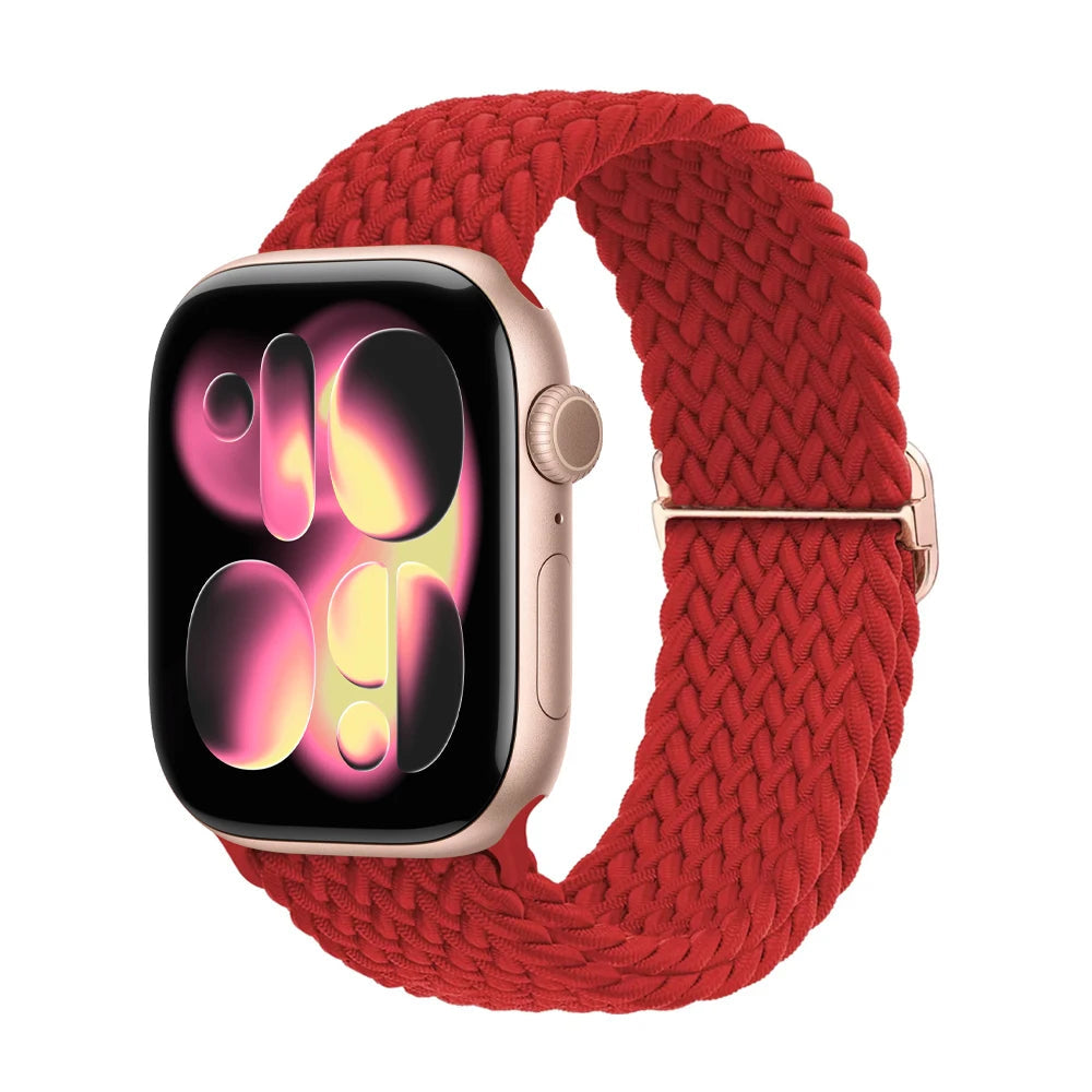 Apple Watch Band 42mm 46mm 44mm 40mm 45mm Ultra 3 49mm Braided Bracelet Correa Series 11 10 9 8 7 6 SE3 Smartwatch Straps luxecrown.co.uk