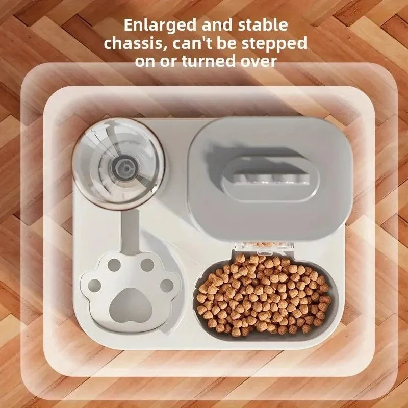 Automatic Cat & Dog Water Dispenser with Integrated Food Basin No Batteries Needed,Automatic Pet Feeder One-Piece Design luxecrown.co.uk