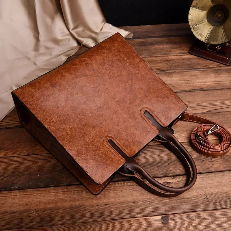 Vintage OIL SKIN Leather Big Casual Tote women bags High Quality Women's Handbags Shoulder Crossbody Bag Messenger Bags sac Streetsharks