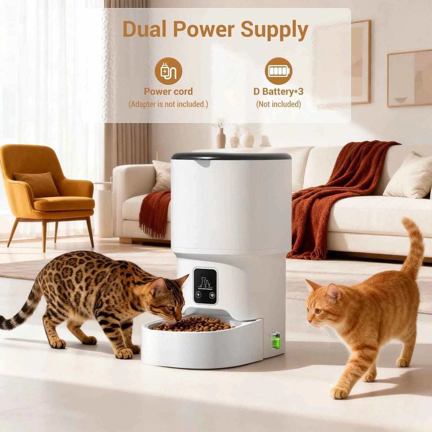 4L Automatic Cat Feeder with Timer Up to 6 Meals Per Day,Portion Control,Button Control for Cats & Small Dogs Pet Products luxecrown.co.uk