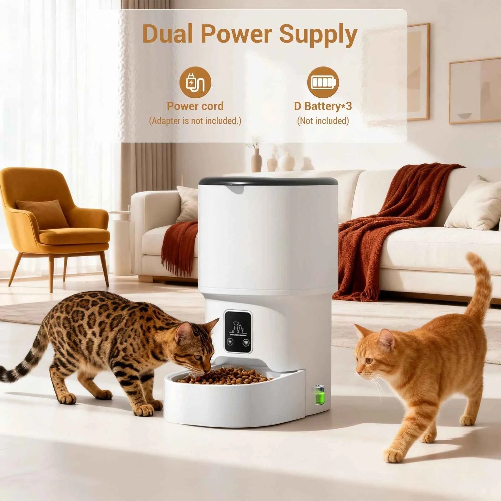 4L Automatic Cat Feeder with Timer Up to 6 Meals Per Day,Portion Control,Button Control for Cats & Small Dogs Pet Products luxecrown.co.uk