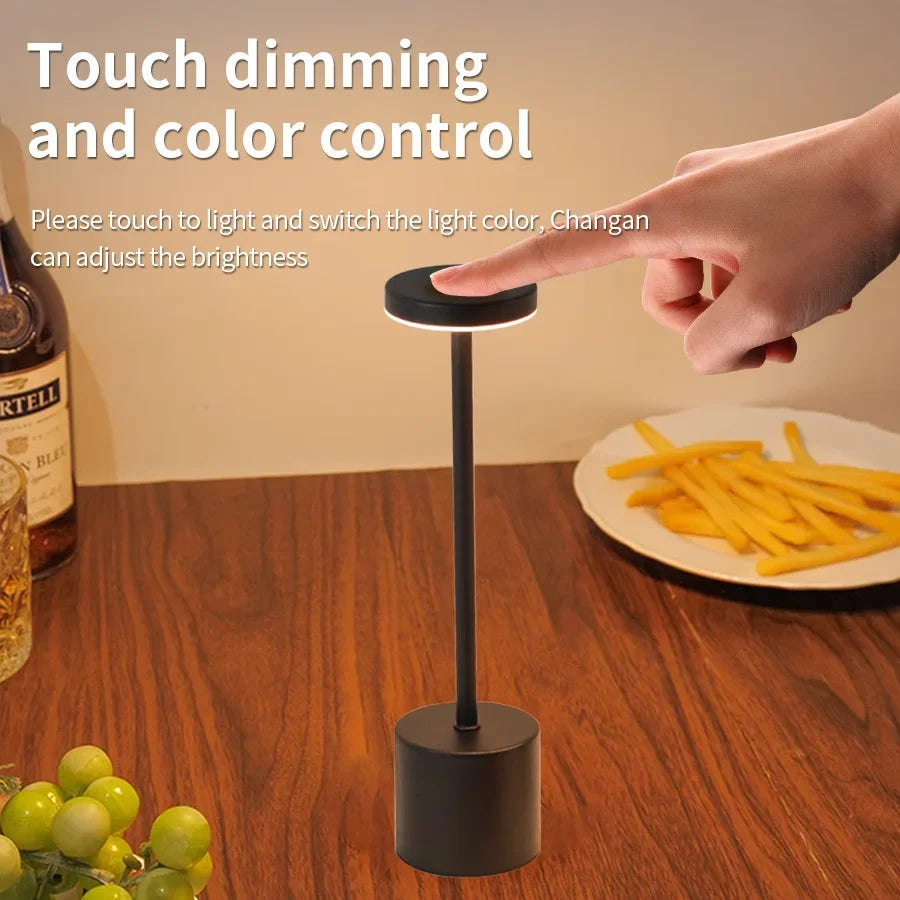 Classic Table Lamp USB Rechargeable Night Light Stepless Dimming Touch Desk Lamp 3 Colors Bedside Lamp Bar Hotel Decoration luxecrown.co.uk