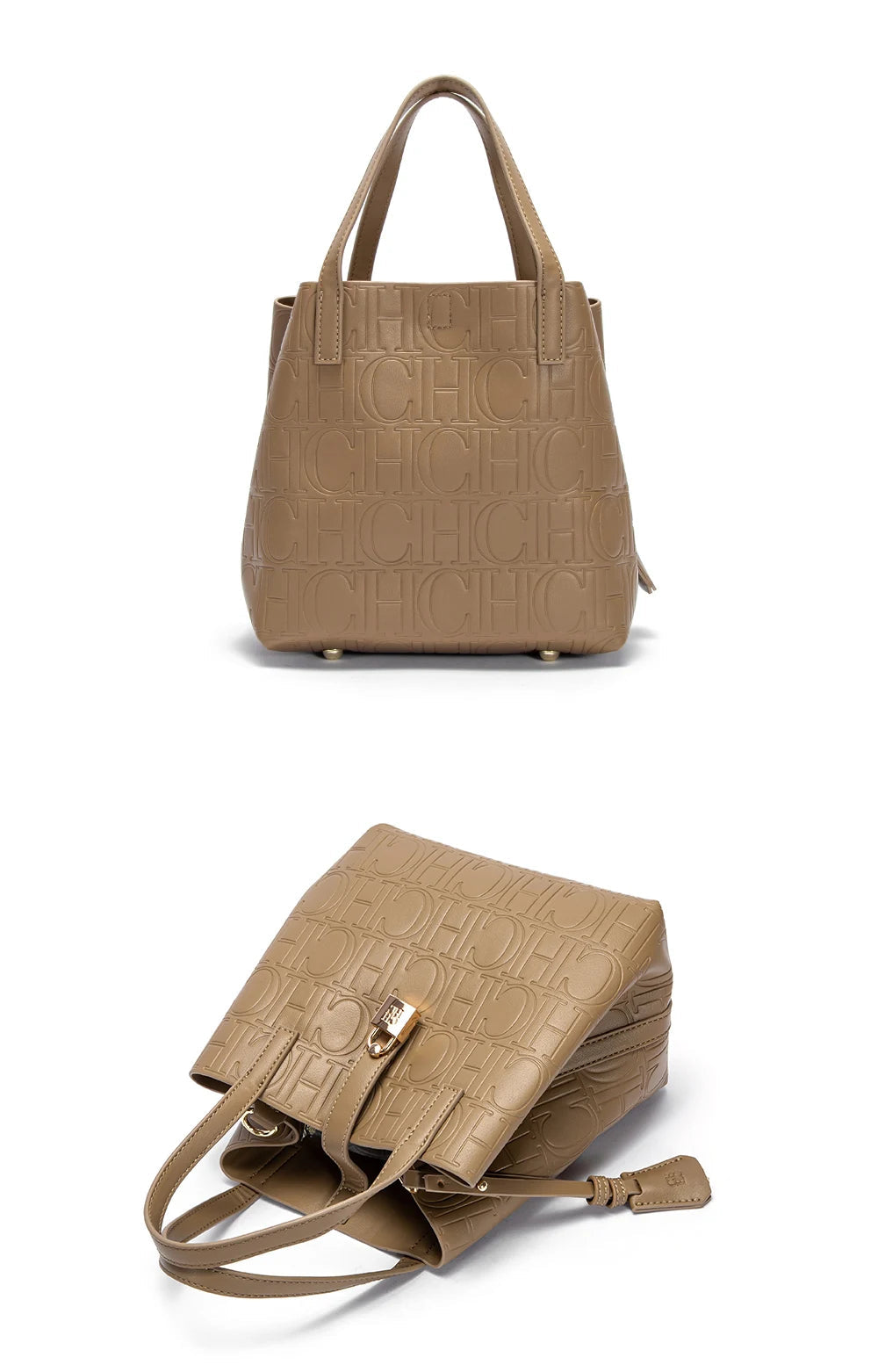 CHCH Women's Tote Bag New Steel Embossed Handheld Bun Mother Shopping Bag Streetsharks