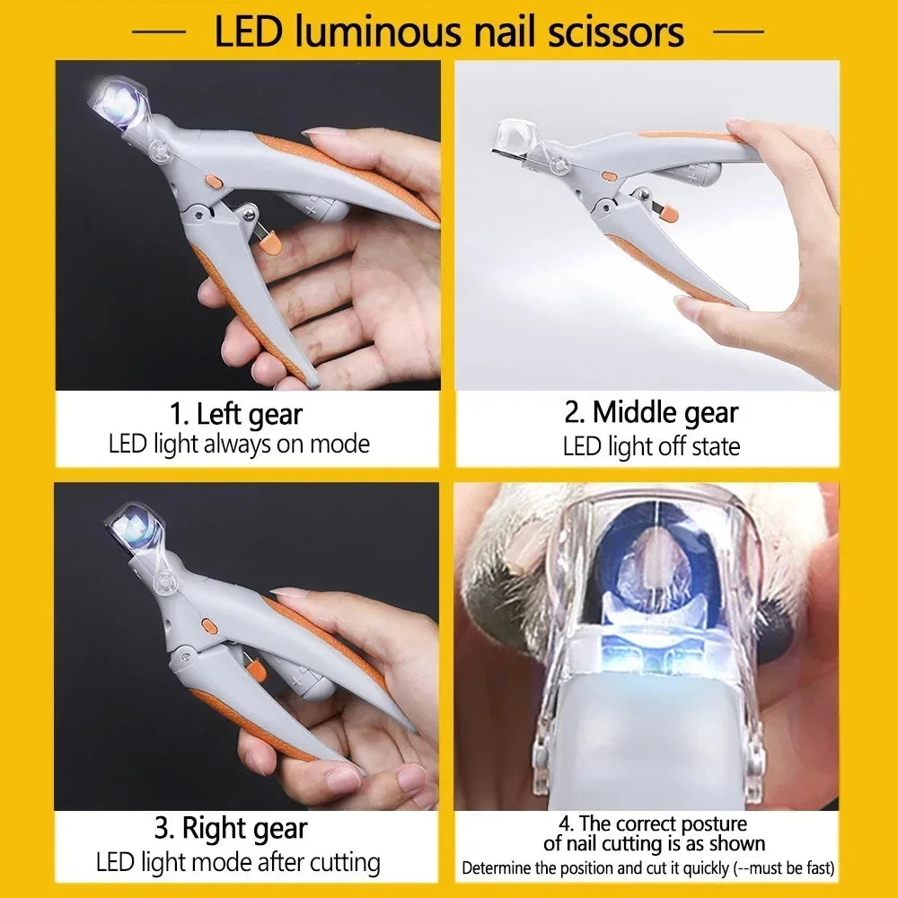 Professional Pet Nail Clipper Scissors With LED Light Cat Dog Nail Clipper Tool Scissors Nail Toeclaw Cutter Scissors Pet Supply luxecrown.co.uk