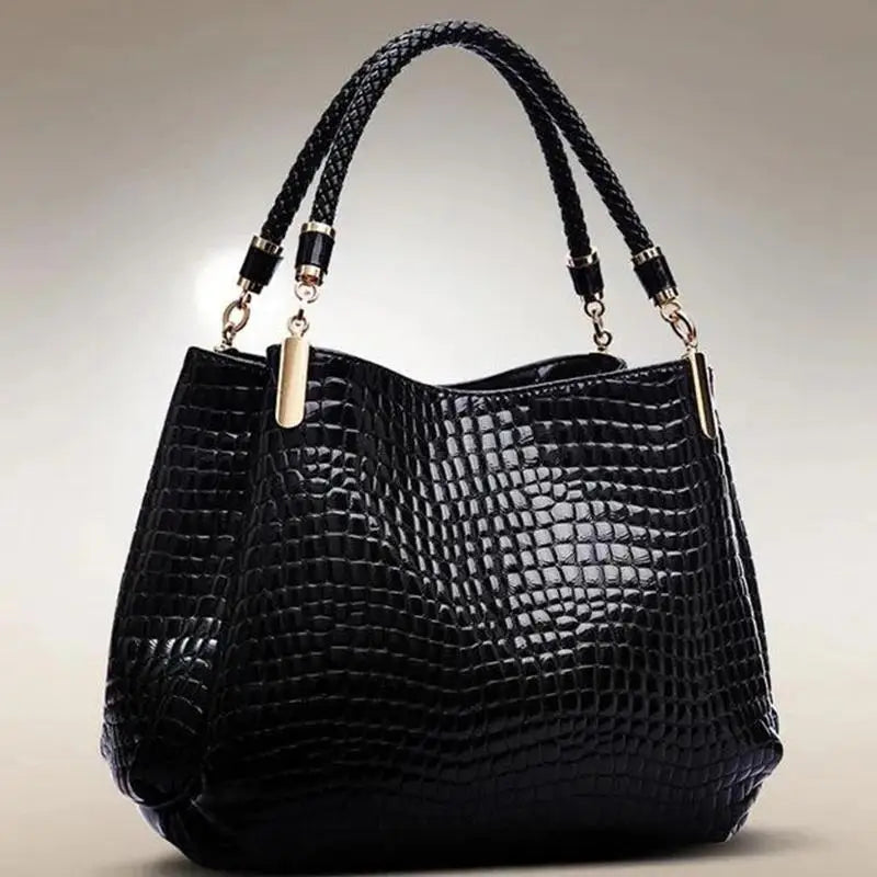 Women's Bag Large Capacity Tote Daily Commute Women's Shoulder Bag Crocodile Print Bright Face Handbag Shopping luxecrown.co.uk