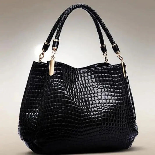 Women's Bag Large Capacity Tote Daily Commute Women's Shoulder Bag Crocodile Print Bright Face Handbag Shopping luxecrown.co.uk