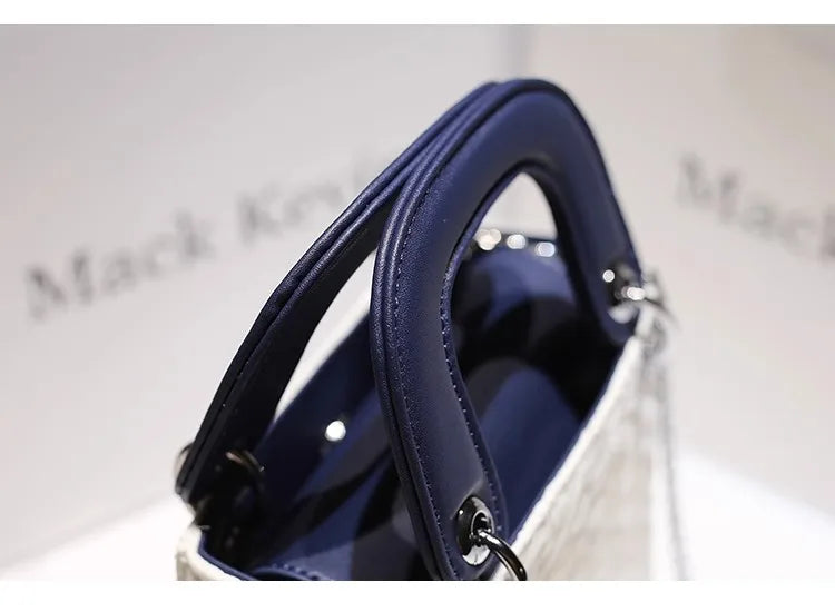 2024 New Fashion and Popular Handheld Square Bag with Contrast Color Women's Beautiful and Luxury Shoulder Bag with Decoration Streetsharks